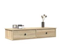 (sonoma oak, 100 x 34 x 19 cm) vidaXL Wall Shelf with Drawers White 60x25x15 cm Engineered Wood