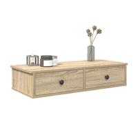 vidaXL Wall Shelf with Drawers Sonoma Oak 80x34x17 cm Engineered Wood