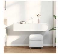 Wall Shelf with Drawers White 100x36x19cm Engineered Wood Floating Cabinet Slim