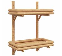 Wall Shelf with Shelf Wall-mounted with Storage Brown Bamboo Modern vidaXL