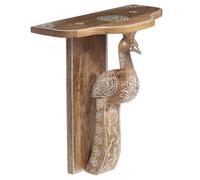 Wall Shelf Wooden Decorative Figure Boho Brown Vintage 38 cm Oriental