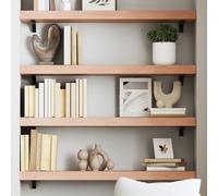 Vidaxl Wall Shelf Light Brown 100X20X6 Cm Treated Solid Wood Oak, Brown