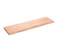 Vidaxl Wall Shelf Light Brown 180X50X6 Cm Treated Solid Wood Oak, Brown