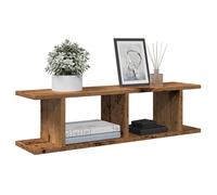 Wall Shelves 2pc Floating Engineered Wood Old Wood 75x18x20cm XL Durable Display