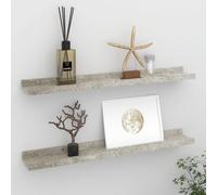 Wall shelves 2pc MDF concrete grey 60x9x3 cm floating display shelf modern unit
