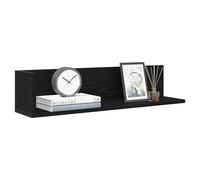Wall Shelves 2pcs Black Engineered Wood 75x16.5x16.5cm Floating L-Shape for Home