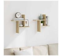 Wall Shelves 2pcs Sonoma Oak Engineered Wood Floating 38x12x38cm Space Saver Set