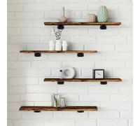 Vidaxl Wall Shelves 4 Pcs Smoked Oak 60X10X1.5 Cm Engineered Wood