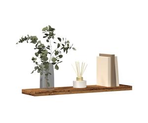 Wall Shelves 4pc Engineered Wood Old Wood Finish 40x20x1.5cm Floating Set Decor