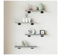 Wall Shelves 4pc Grey Sonoma Engineered Wood Floating 40x10x1.5cm Set for Living