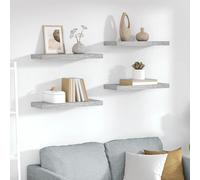 Vidaxl Floating Wall Shelves 4 Pcs Concrete Grey 60X23.5X3.8 Cm Mdf