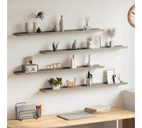 Wall Shelves 4pcs Concrete Grey MDF 100x9x3cm Slim Floating Display Shelf HomeUK