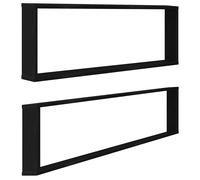 Wall Cube Shelves 4pcs Black Oak 100x15x30cm Engineered Wood Floating Shelf Unit