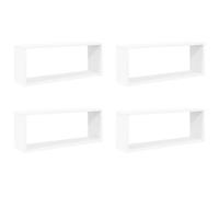 vidaXL Wall Cube Shelf 4 pcs White 60x15x23 cm Engineered Wood