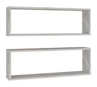 2 Pcs Wall Shelves Floating Rack Display Shelf Bookshelf Engineered Wood VidaXL