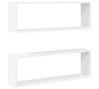 Vidaxl Wall Cube Shelf 2 Pcs White 80X15X26.5 Cm Engineered Wood