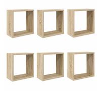 vidaXL Wall Cube Shelves 2 pcs Old Wood 30x15x30 cm Engineered Wood
