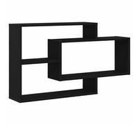 Wall Shelf Black Oak 104x20x58.5 cm Engineered Wood 3 Open Compartments Floating