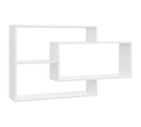 vidaXL Wall Shelf High Gloss White Engineered Wood Floating Display Cabinet