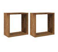 (old wood, 30 x 15 x 30 cm/ 4 pcs) vidaXL Wall Shelves Floating Rack Display Shelf Bookshelf Engineered Wood