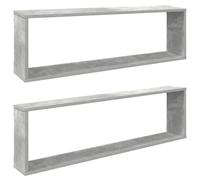 Vidaxl Wall Cube Shelf 4 Pcs Concrete Grey 100X15X30 Cm Engineered Wood