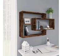 vidaXL Wall Shelf Smoked Oak 104x20x58.5 cm Engineered Wood UK NEW