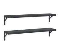 vidaXL Wall Shelves Floating Shelf Storage Shelf 2 pcs Silver Stainless Steel