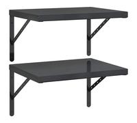 Wall Shelves Floating Shelf Storage Display Shelf 2 pcs Stainless Steel vidaXL