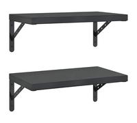 vidaXL Wall Shelves Floating Shelf Storage Shelf 2 pcs Black Stainless Steel