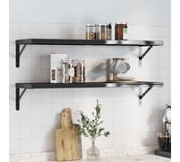 Wall Shelves Floating Shelf Wall Storage Shelf 2 pcs Stainless Steel vidaXL