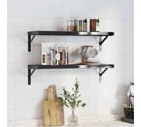 Wall Shelves Floating Shelf Wall Storage Shelf 2 pcs Stainless Steel vidaXL