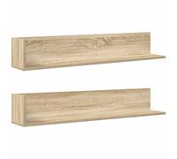 vidaXL Wall Shelves 2 pcs Smoked Oak 100x16.5x16.5 cm Engineered Wood