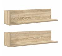 Wall Shelves L-Shaped Floating Sonoma Oak 75x16.5x16.5 cm Engineered Wood Set