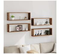 Wall Shelves Set of 4 Old Wood Engineered Wood 80x15x26.5cm Rustic Display Decor