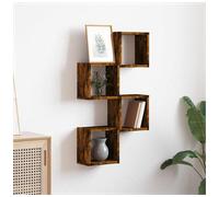 vidaXL Wall Shelves 4 pcs Smoked Oak 26 x 15 x 26 cm Engineered Wood