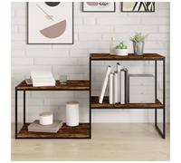 Wall shelves Smoked Oak 60x40x1.5 cm Engineered Wood 4 pcs Floating