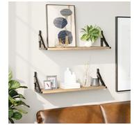 Wall Shelves Sonoma Oak 60x15x15.5cm Engineered Wood Metal Frame 2-Pack ModernXL