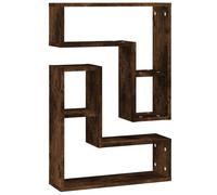 Wall Shelf Smoked Oak Engineered Wood 50x50x15 cm Matte Floating Storage 2pcs UK