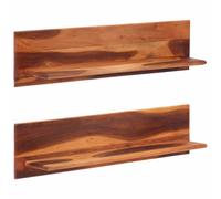 Wall Shelves Wall Plank Wooden Book Shelf Solid Sheesham Wood 2 pcs vidaXL