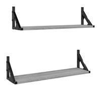 (sonoma oak, 60 x 15 x 15.5 cm) vidaXL Wall Shelves Wall Rack Wall Mounted Shelf Rack 2 pcs Engineered Wood