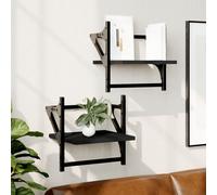 Wall Shelves With Bars 2 Pcs