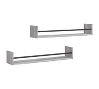 vidaXL Wall Shelf Wall-mounted 2 pcs Old Wood 80 x 16 x 14 cm, Modern Rectangular Wall Shelf, Chic Storage Solution, Space Saving, Functional Display for Living Room, Indoor Furniture Accessory