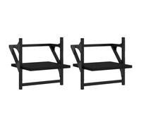 Wall Shelves with Bars Floating Wall Rack Wall Mounted Shelf 2 pcs vidaXL