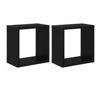 vidaXL Wall Shelves 4 pcs Black Oak 60 x 15 x 23 cm Engineered Wood