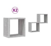 vidaXL Wall Shelves 4 pcs Grey Sonoma 26 x 15 x 26 cm Engineered Wood