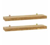 Wall Shelves Wooden Picture Ledge Wall Bookshelf Solid Wood Teak 2 pcs vidaXL