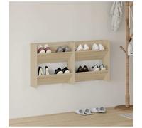 Wall Shoe Cabinet 80x18x60cm Sonoma Oak Engineered Wood 2-Tier Tipping SlimFit