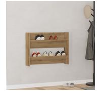 Wall Shoe Cabinet Artisan Oak 80x18x60cm Engineered Wood Slim Wall-Mount Storage