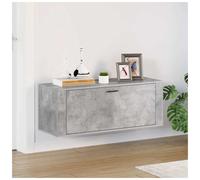 Wall Shoe Cabinet Concrete Grey 100x35x38 cm Engineered Wood 2-Shelf Wall-Mount