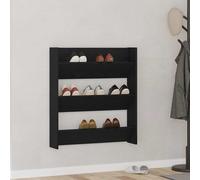 Wall Shoe Cabinet Engineered Wood Black Oak 80x18x90 cm Wall-Mounted (2pcs)Shelf